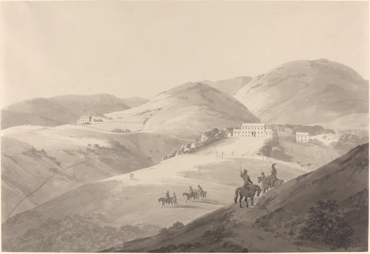 Kilátás a kormányzói házra St. Helena-ban alkotó: Thomas Daniell