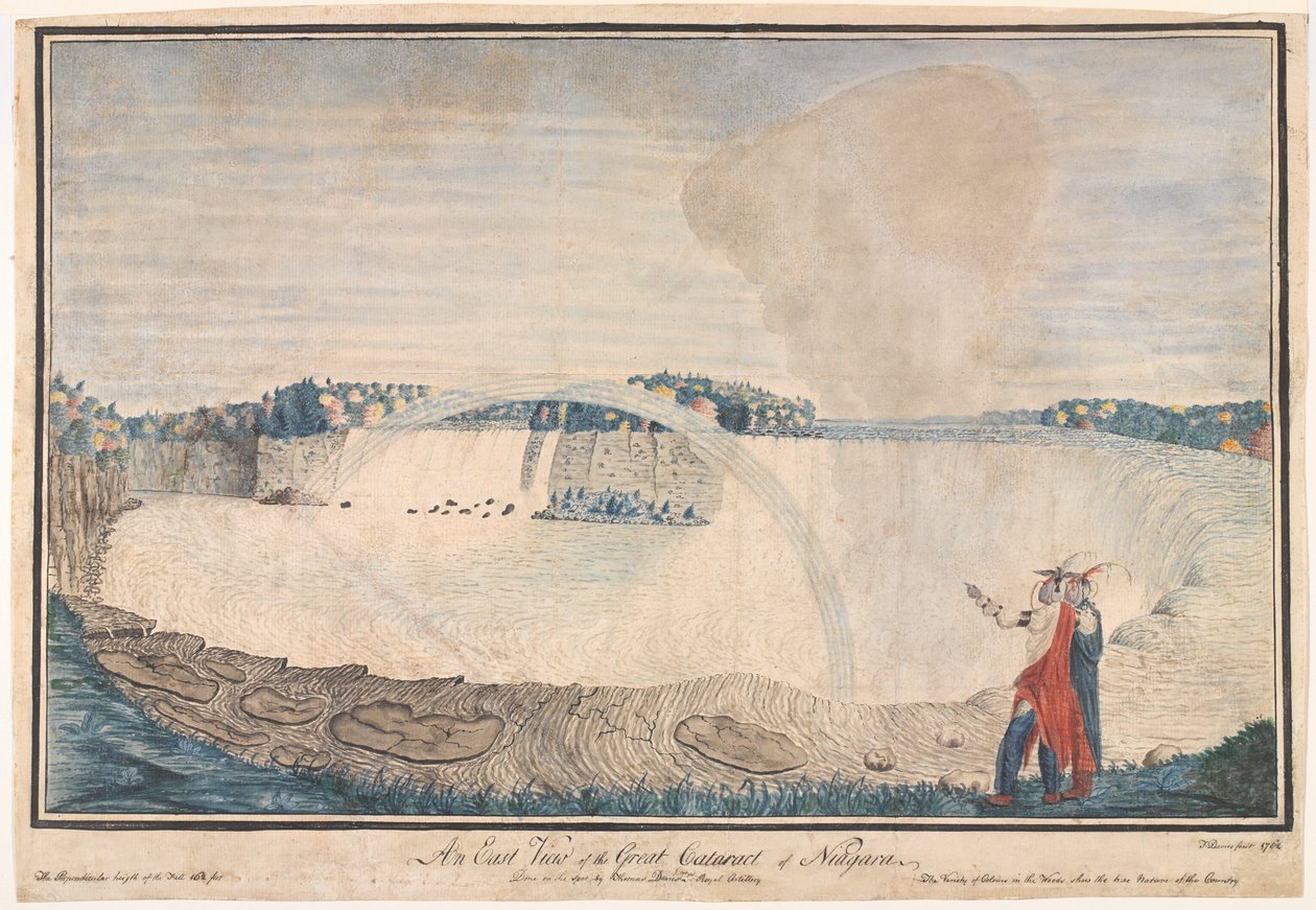 "A niagarai nagy szürkehályog keleti képe?", 1762 alkotó: Thomas Davies