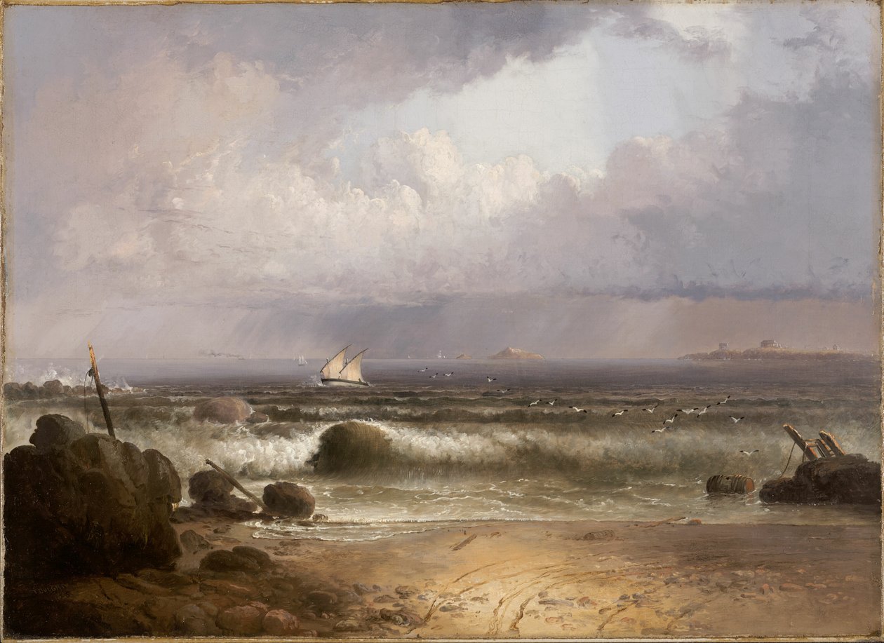 Coming Squall Nahant Beach nyári záporral, 1835. alkotó: Thomas Doughty