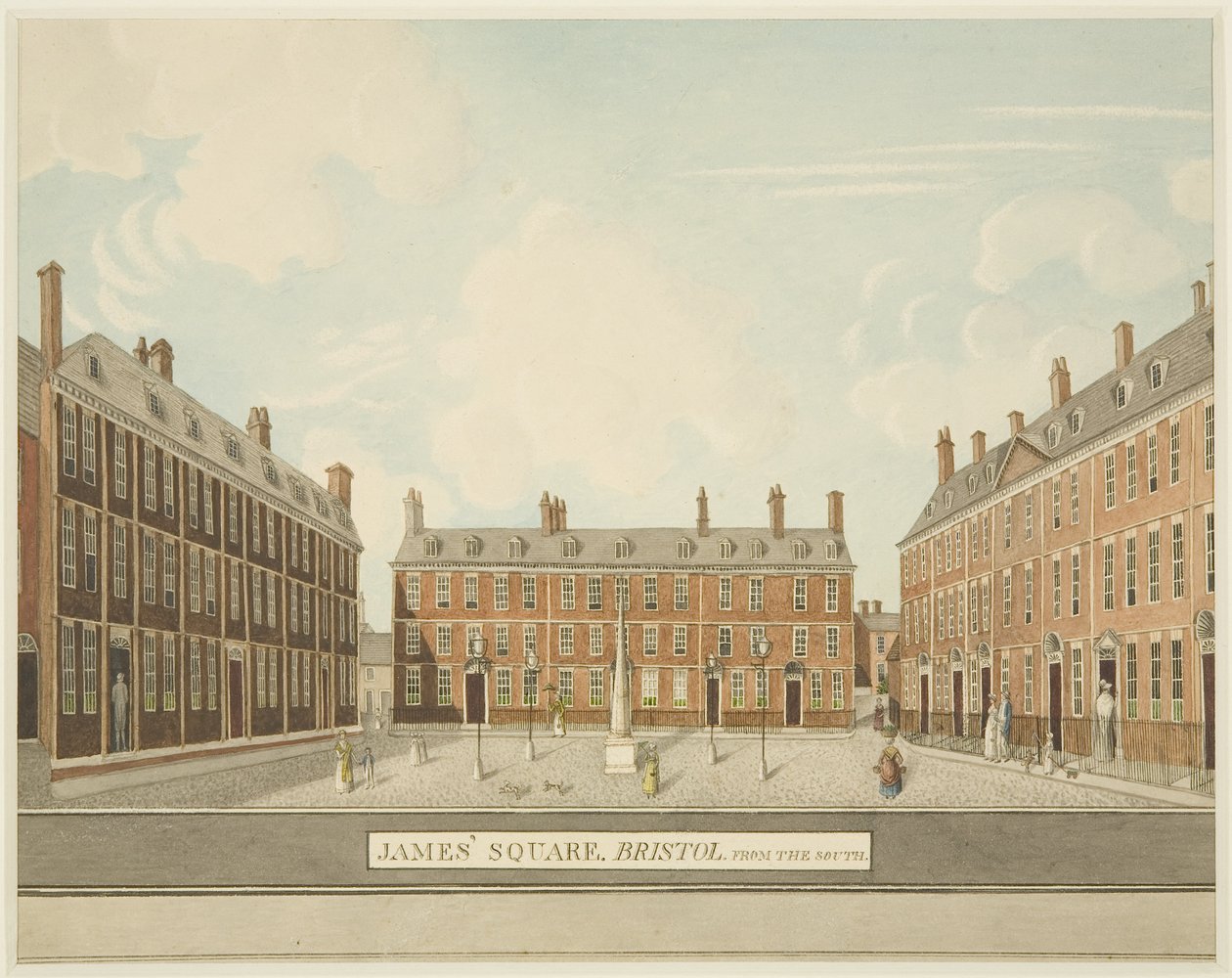 A Szent Jakab tér kilátása délről, 1806 körül (ceruza és akvarell papíron) alkotó: Thomas Dr Pole