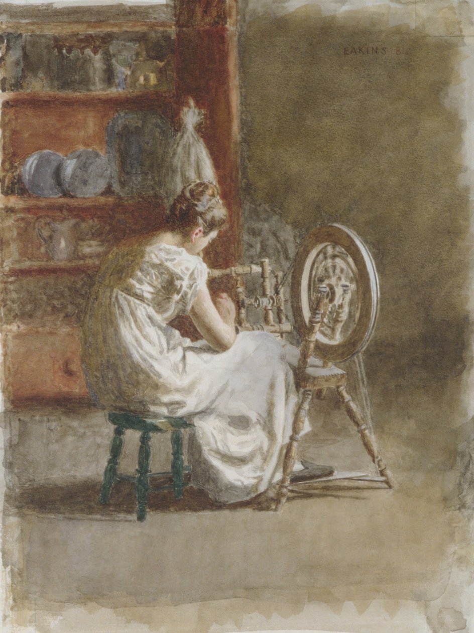 Házi fonás, 1881. alkotó: Thomas Eakins