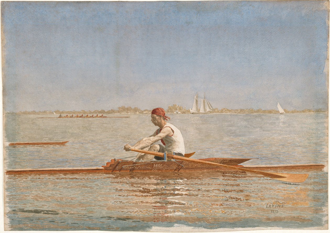 John Biglin egypárevezősben alkotó: Thomas Eakins