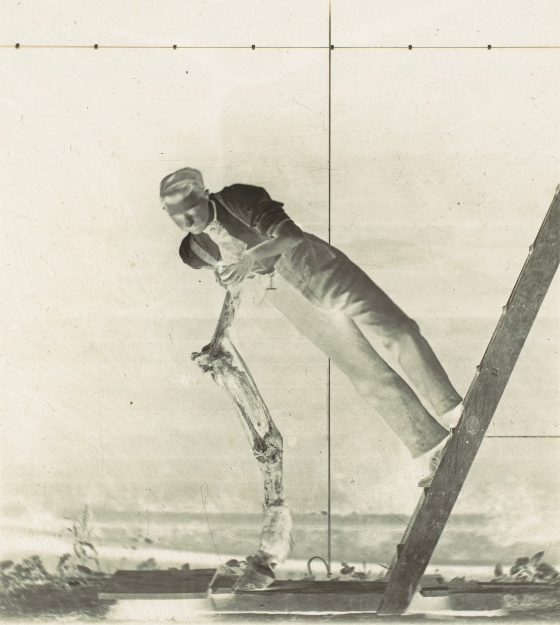 Férfi létrán, felmetszett lólábbal, 1880-as évek. alkotó: Thomas Eakins