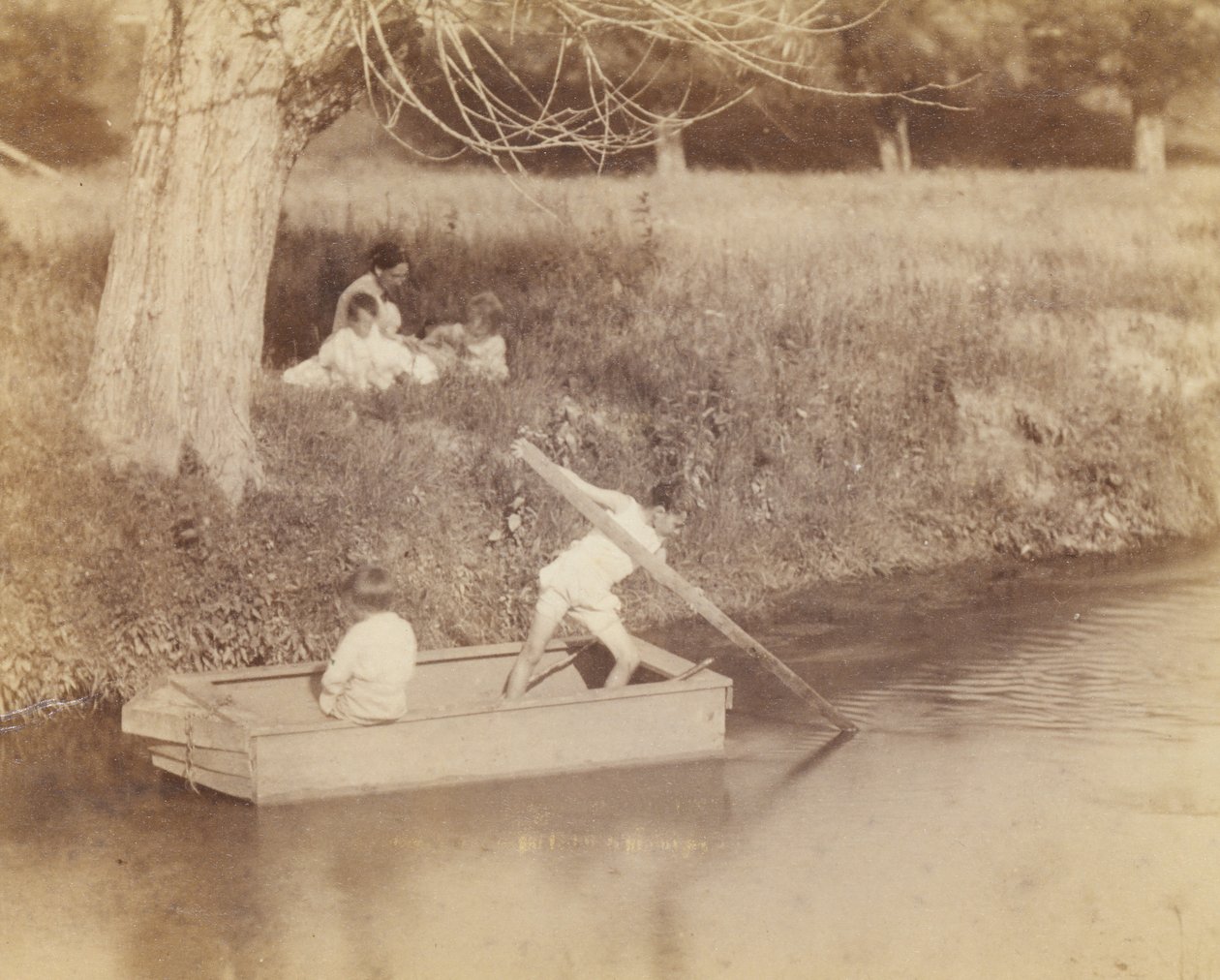 Two Boys Playing at the Creek, 1883. július 4., 1883. alkotó: Thomas Eakins