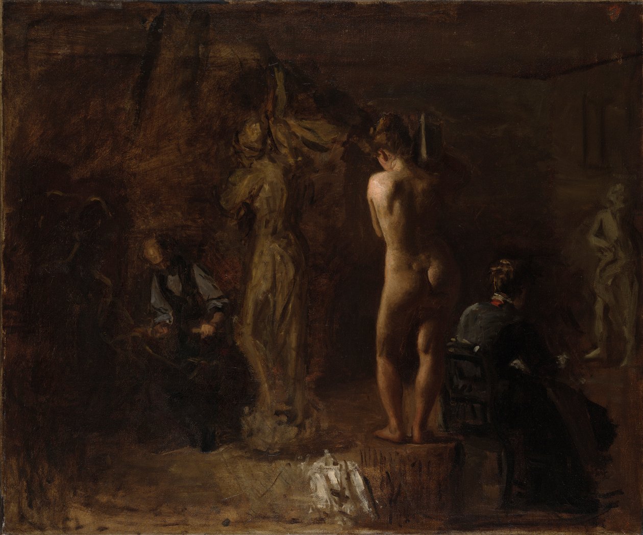 William Rush a Schuylkill folyó allegorikus alakját faragja, tanulmány alkotó: Thomas Eakins