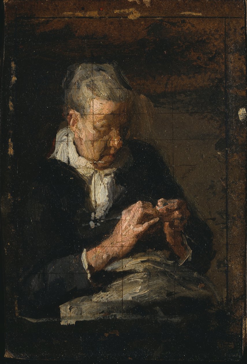 Kötő nő alkotó: Thomas Eakins