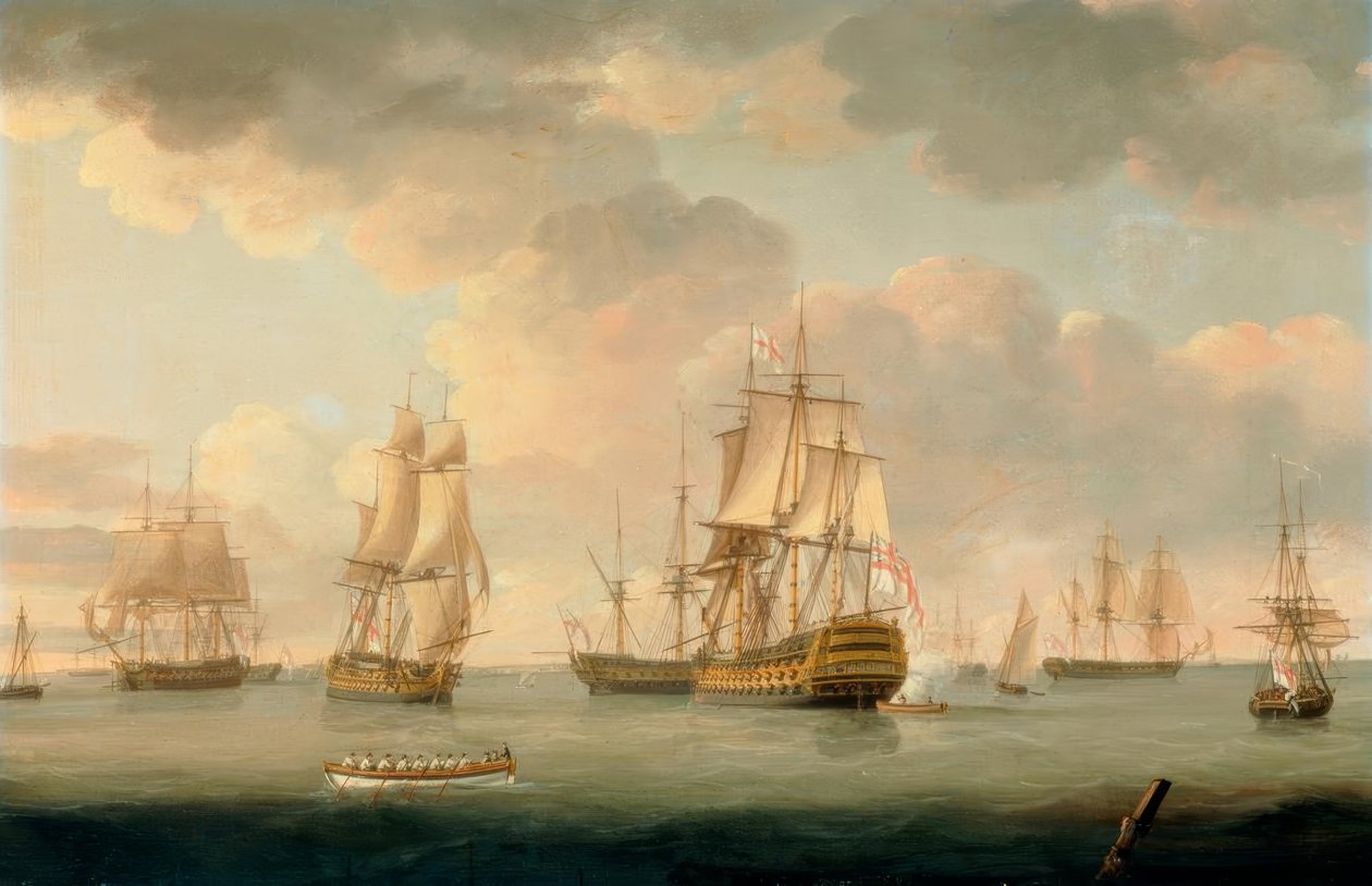 Brit hadihajók Spitheadben alkotó: Thomas Elliott