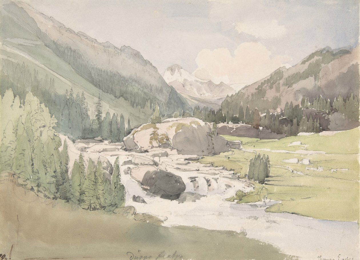 Mountain Valley, 19. század eleje-közepe. alkotó: Thomas Ender