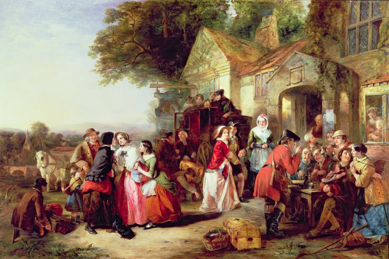 Az edző érkezése, 1850 alkotó: Thomas Falcon Marshall
