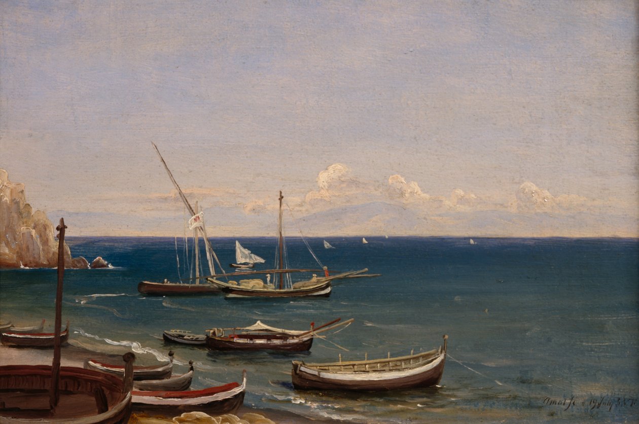 Csónakok a tengerparton Amalfi alkotó: Thomas Fearnley