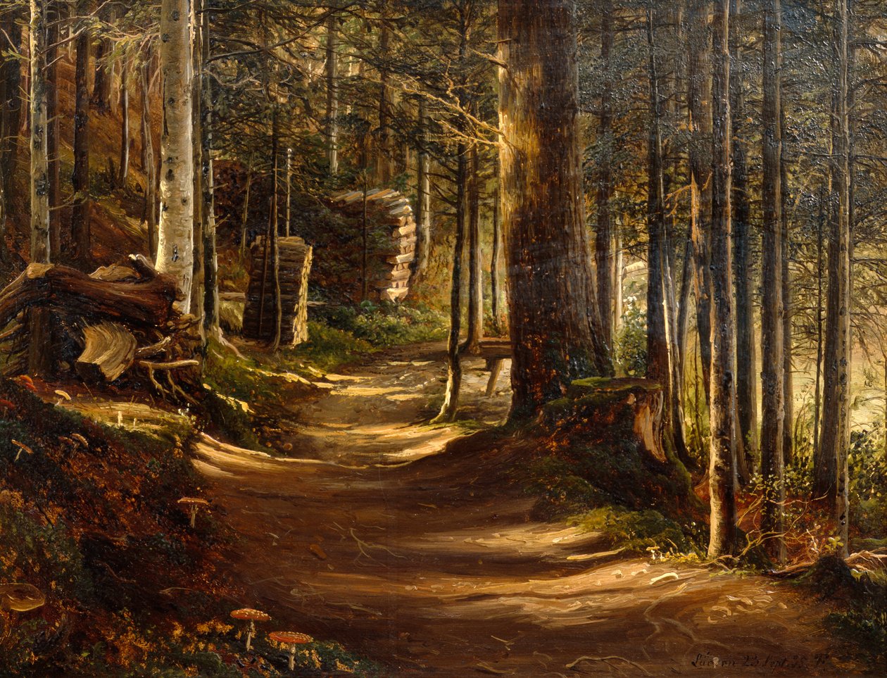 Út tűlevelű erdőben alkotó: Thomas Fearnley