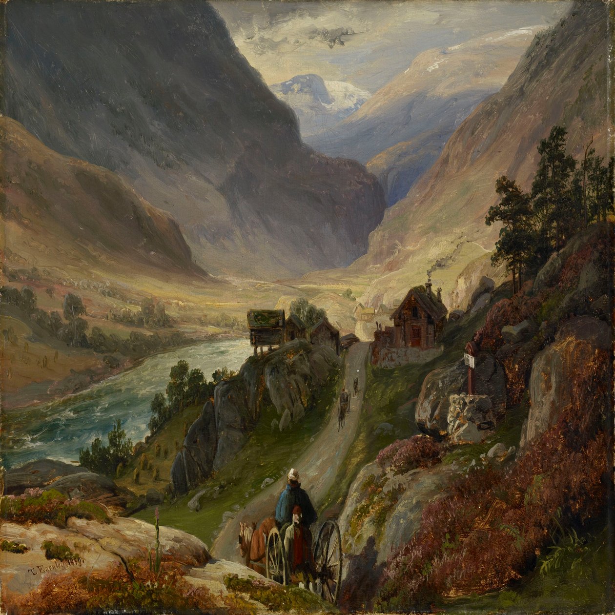 Meredek utak Lærdalban alkotó: Thomas Fearnley