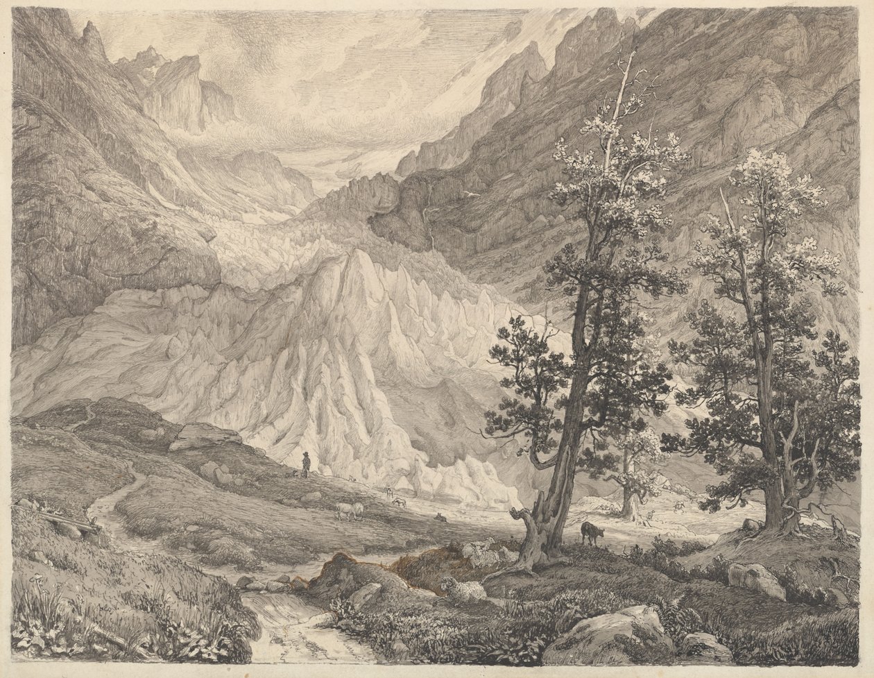 A grindelwaldi gleccser, Svájc alkotó: Thomas Fearnley