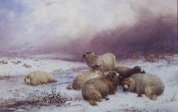 Téli táj juhokkal alkotó: Thomas Francis Wainewright