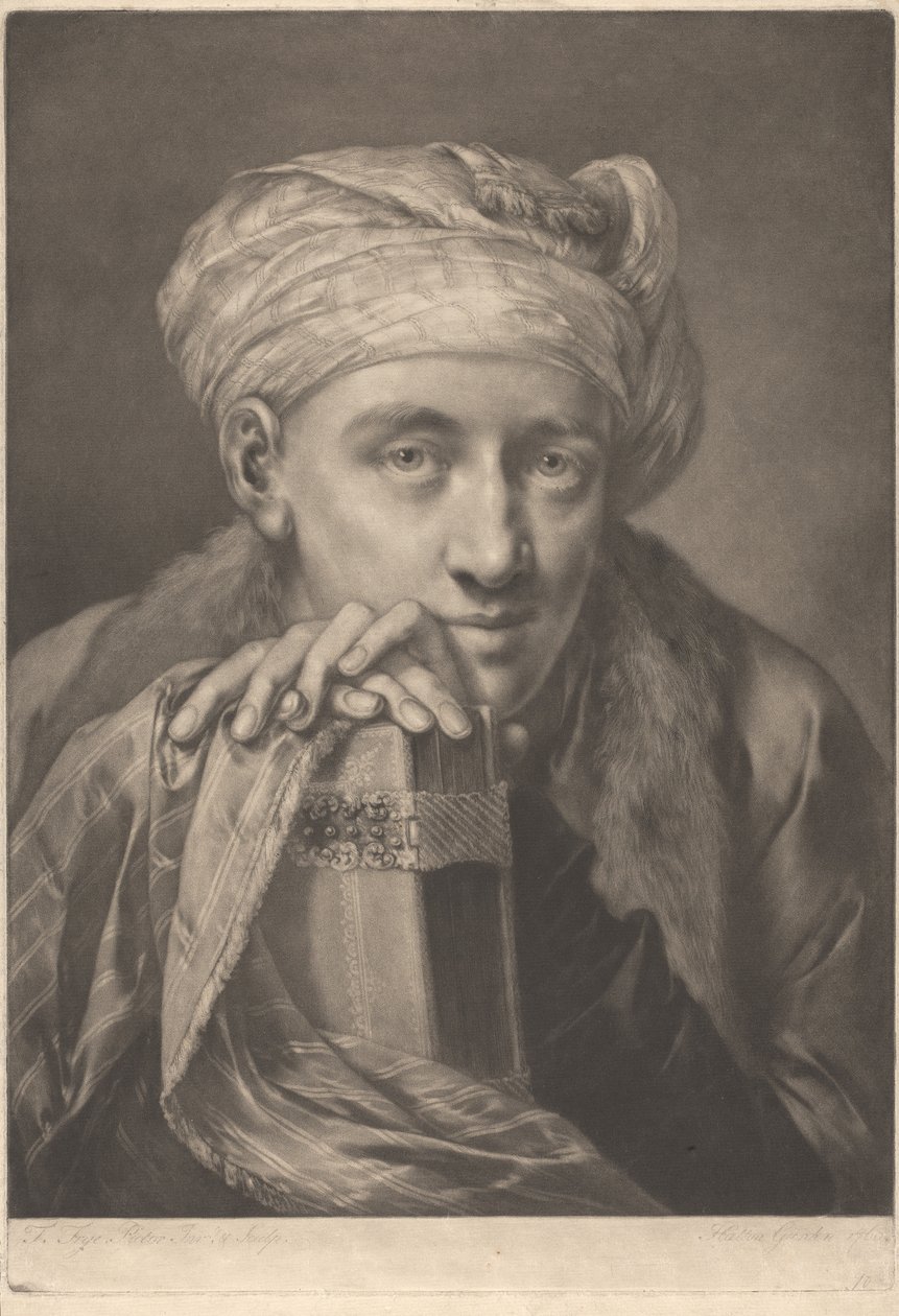 Porträt eines Mannes mit Turban, auf ein Buch gelehnt alkotó: Thomas Frye