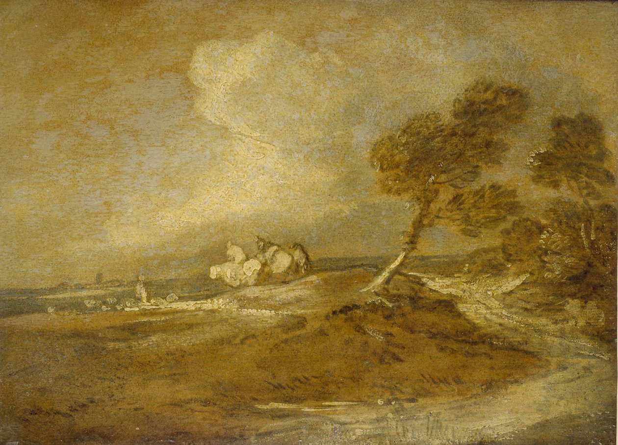 Táj lovasokkal (olaj, papír) alkotó: Thomas Gainsborough