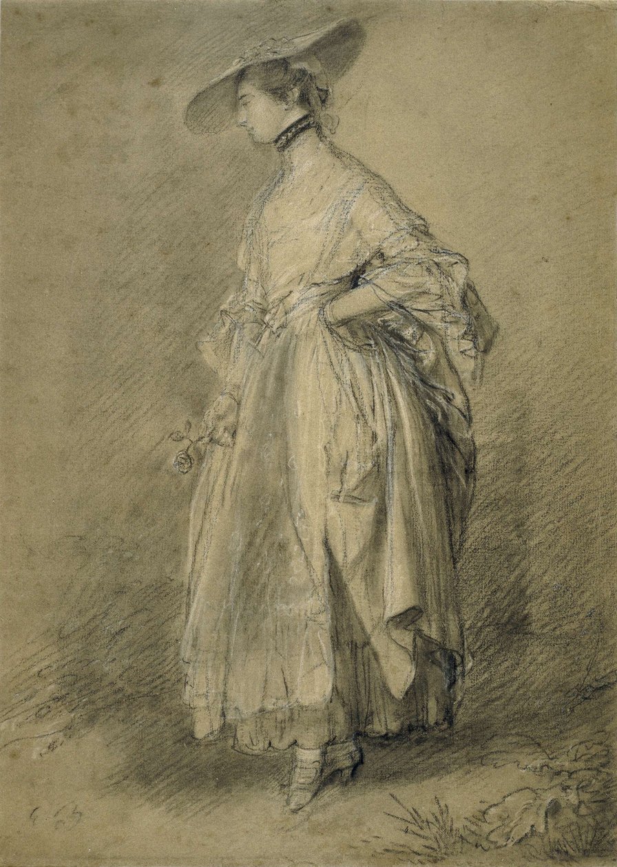 "Egy nő egy rózsával" alkotó: Thomas Gainsborough