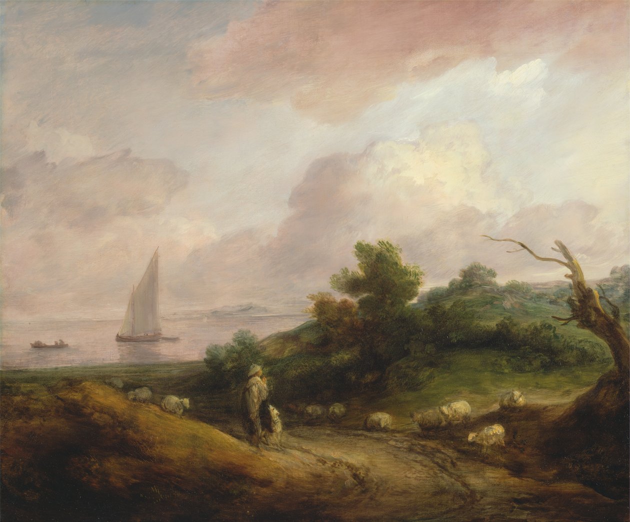 Tengerparti táj pásztorral és nyájával, 1783 és 1784 között. alkotó: Thomas Gainsborough