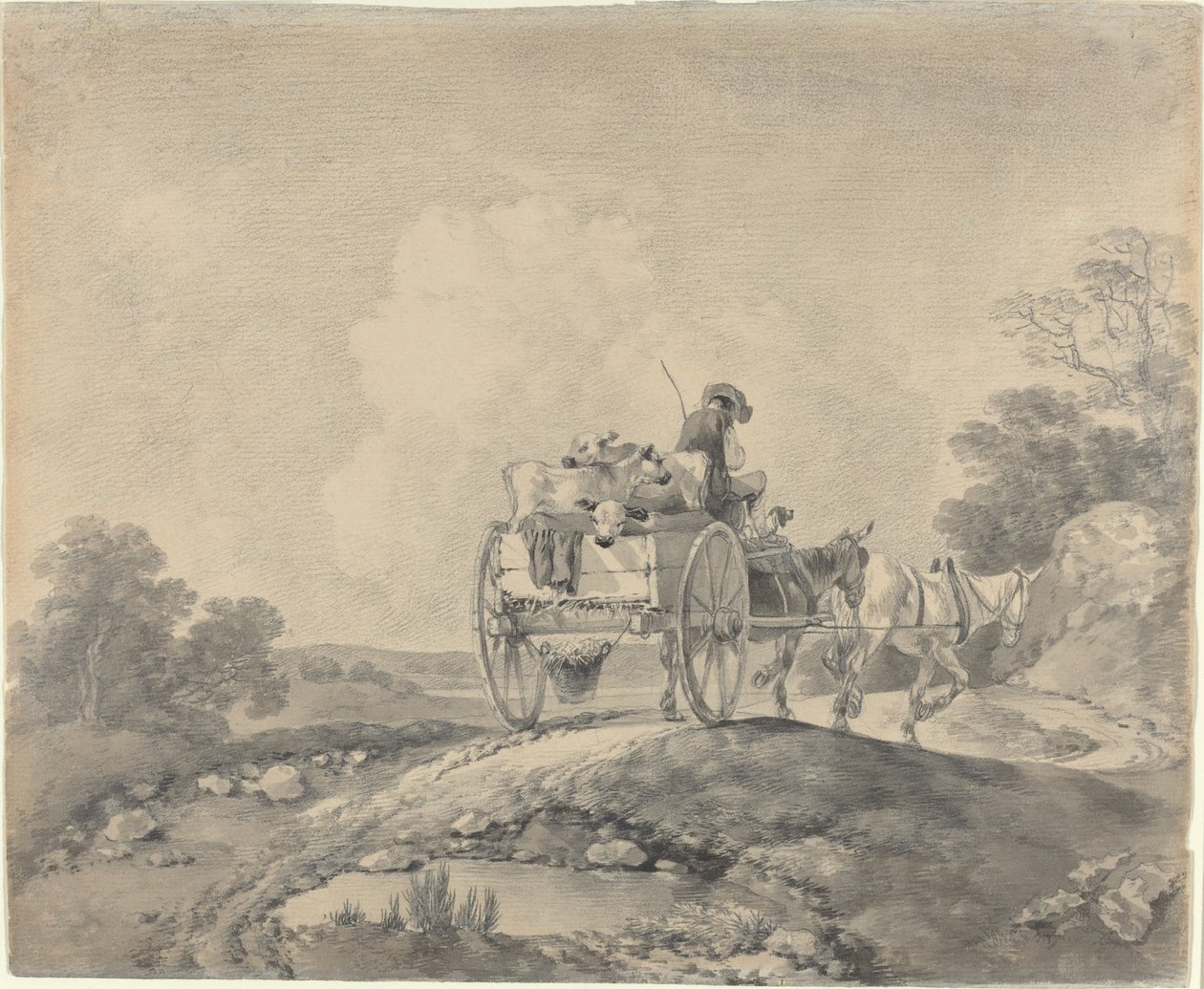 Drover borjakkal egy vidéki kosárban alkotó: Thomas Gainsborough