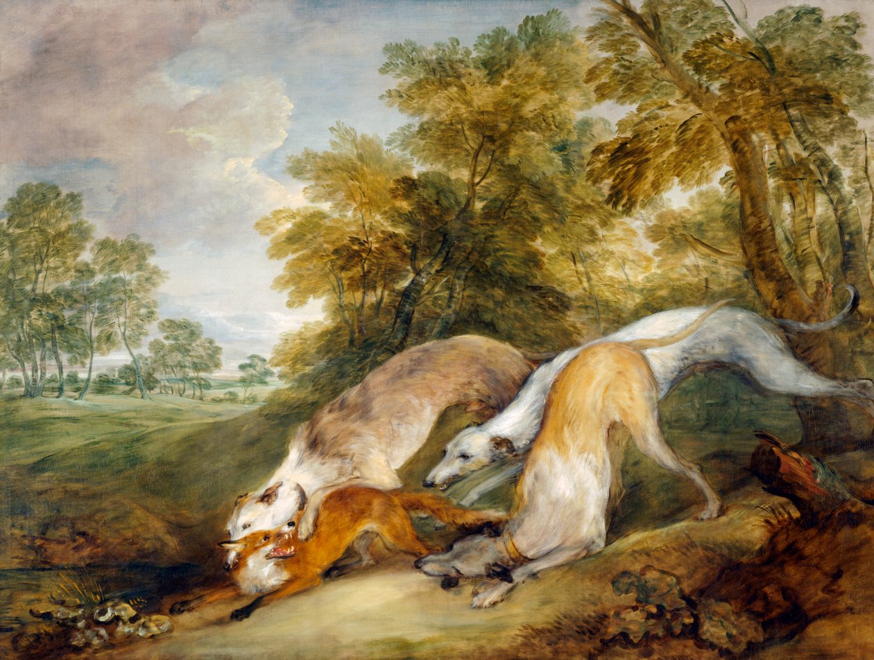 Rókát űző agarak (olaj, vászon) alkotó: Thomas Gainsborough