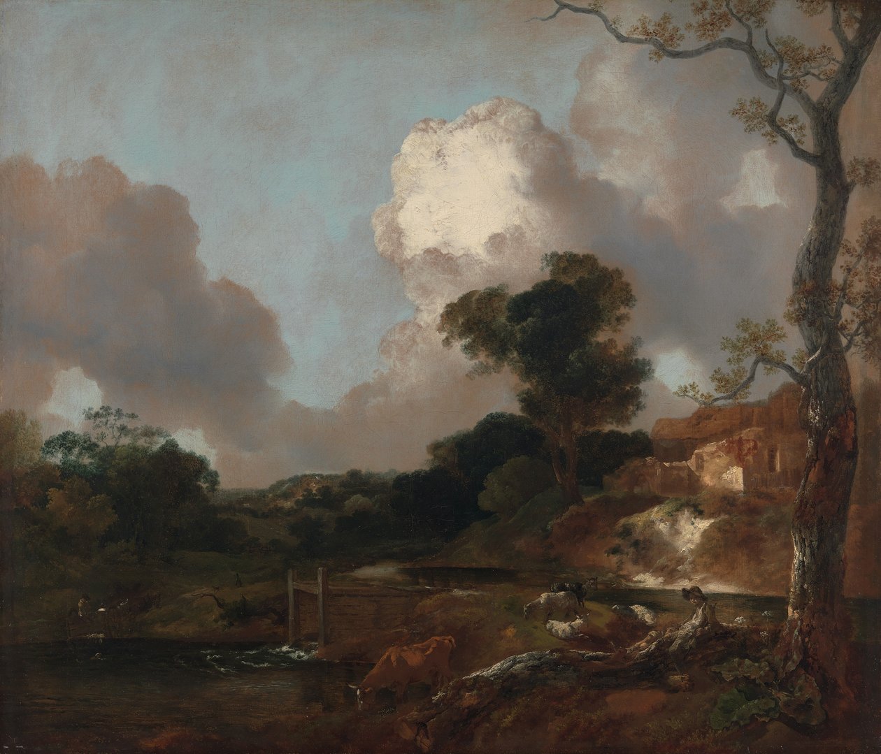 Táj a patakkal és a gáttal alkotó: Thomas Gainsborough