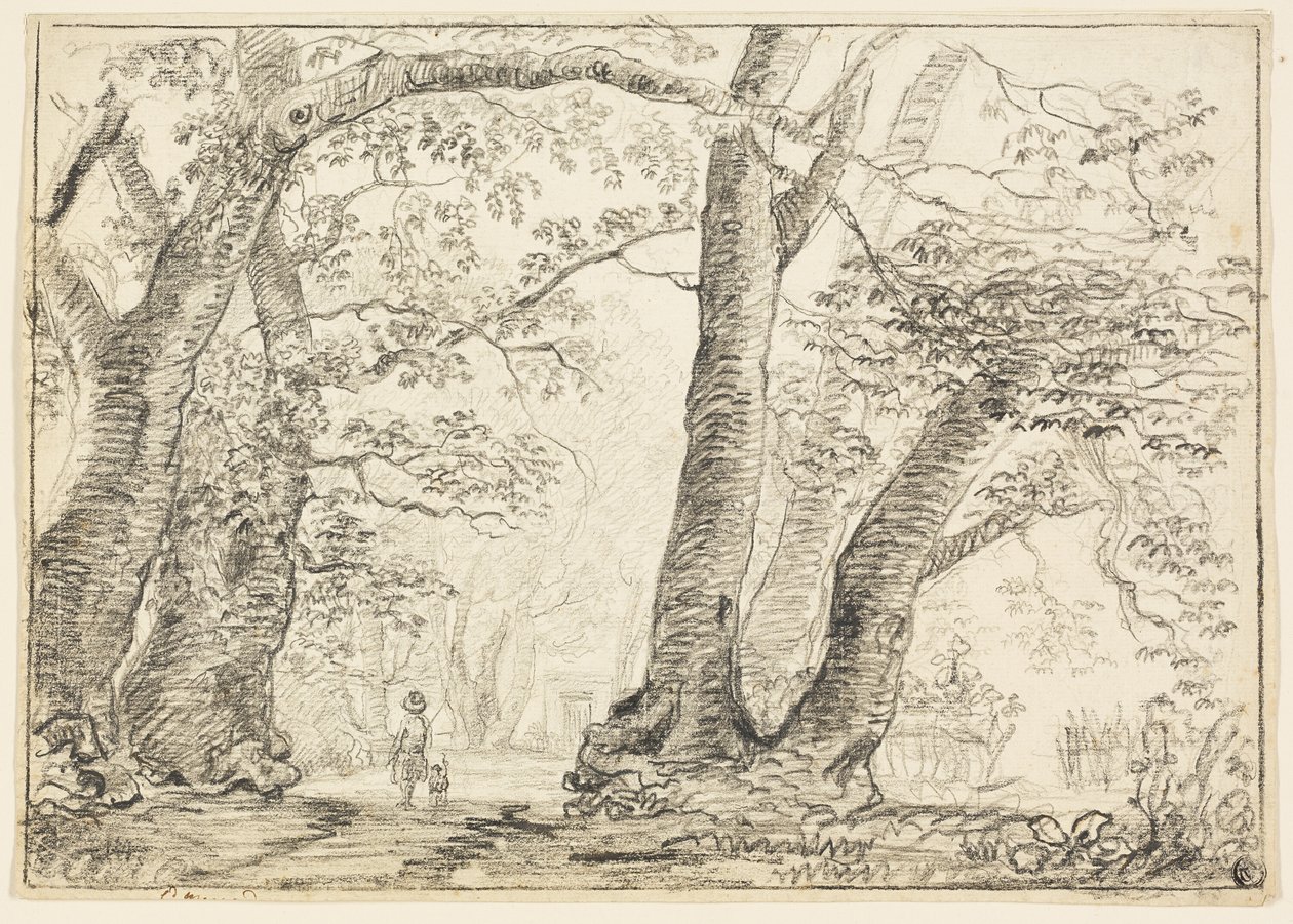 Férfi kutyával az erdőben alkotó: Thomas Gainsborough