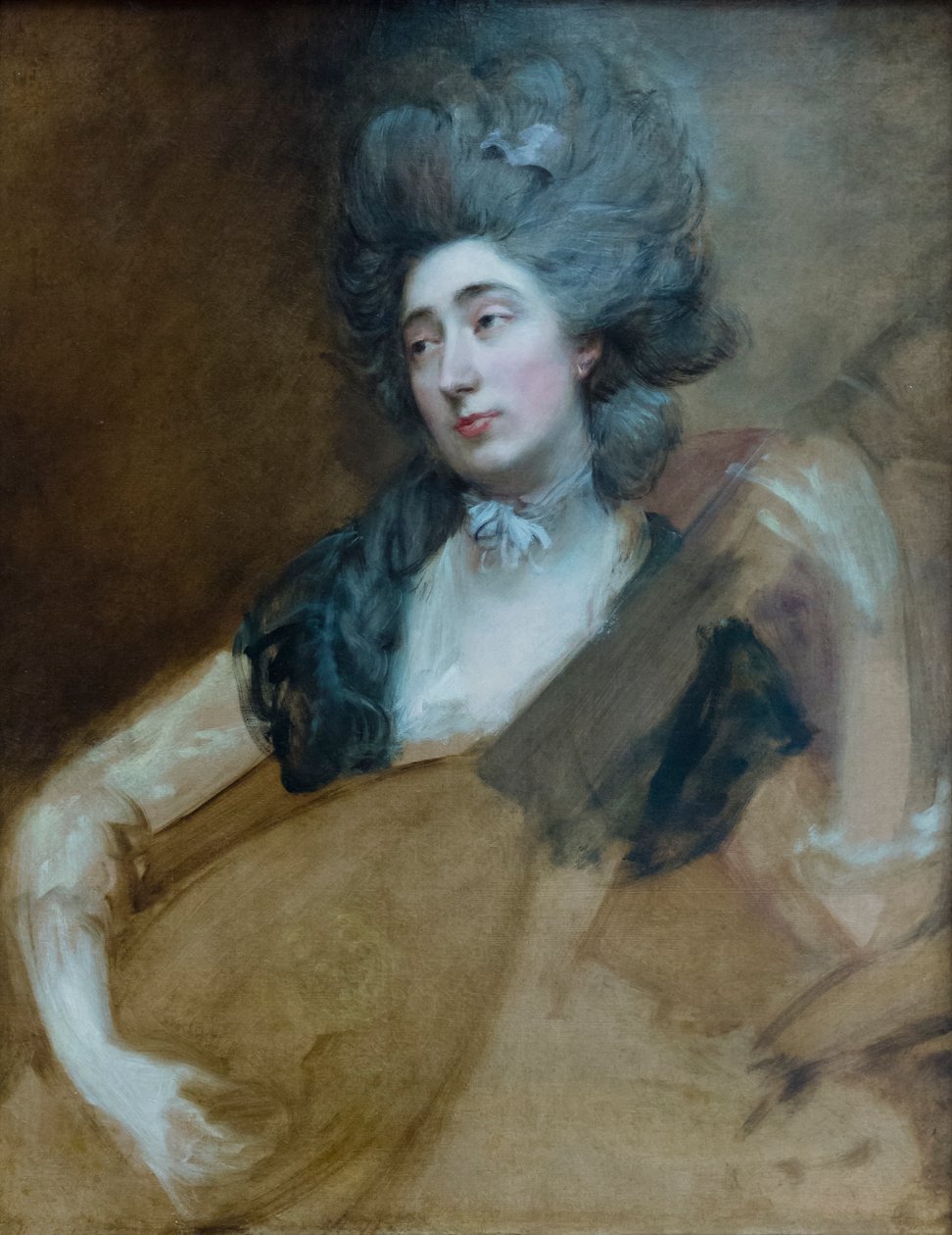 Margaret Gainsborough kezében egy teorbóval, 1777 körül (olaj, vászon) alkotó: Thomas Gainsborough
