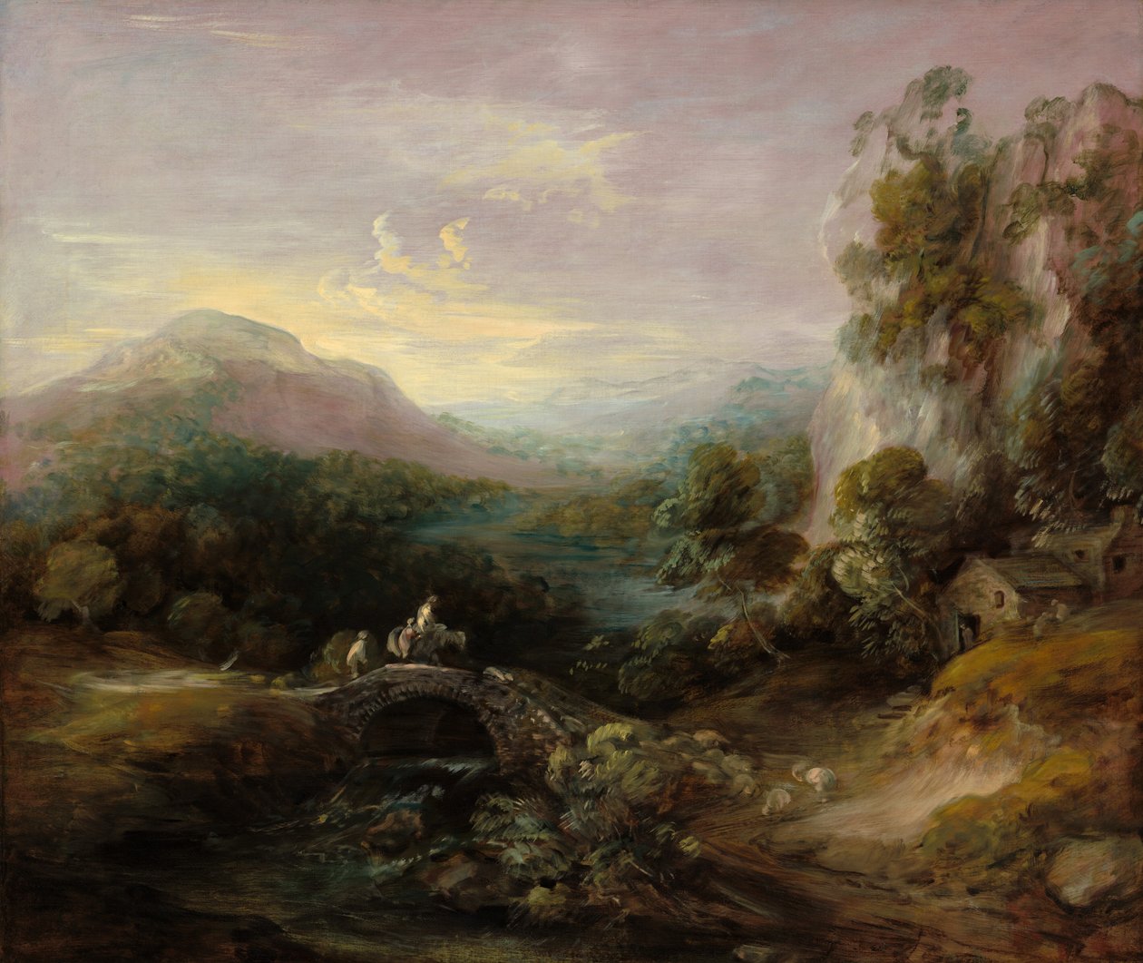 Hegyi táj híddal, c. 17831784. alkotó: Thomas Gainsborough