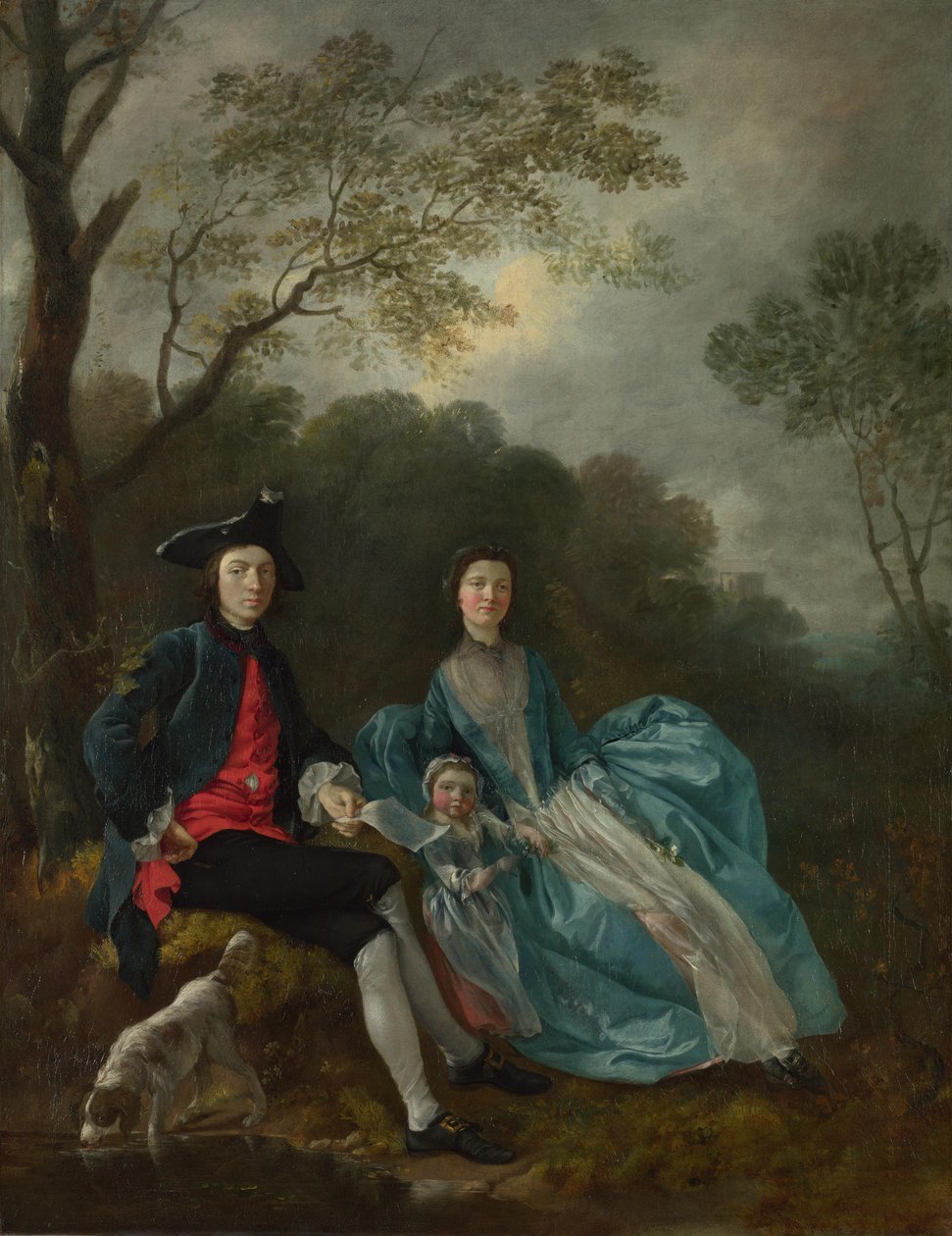 A művész portréja feleségével és lányával alkotó: Thomas Gainsborough