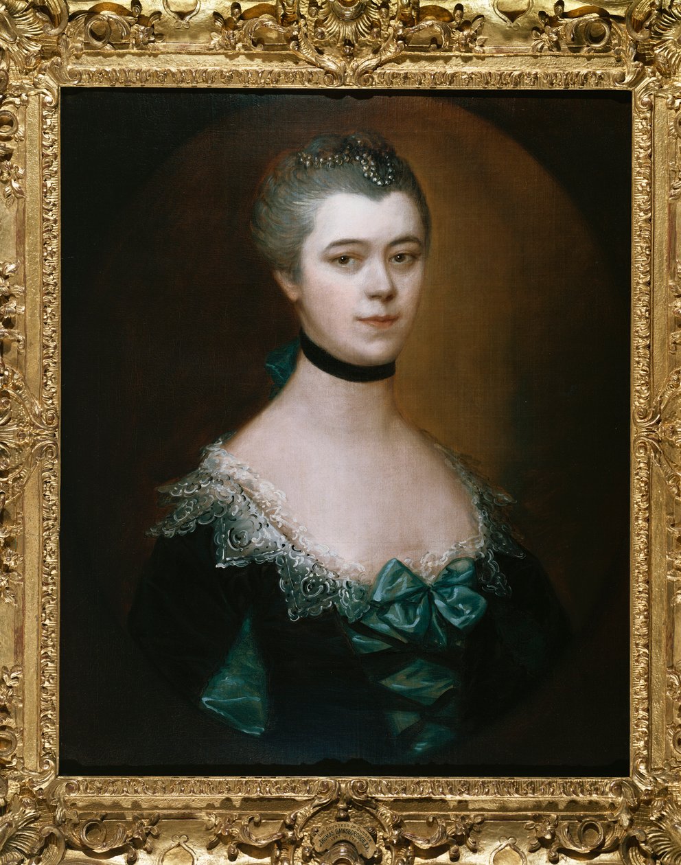 Sussex grófnőjének portréja, mellhosszú, kék színű ruhában, fekete homlokzattal alkotó: Thomas Gainsborough
