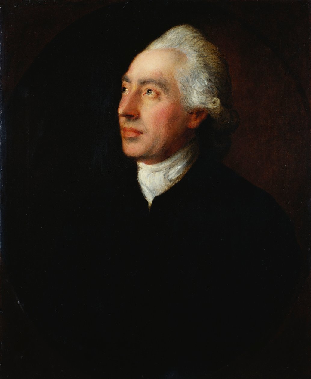 Humphrey Gainsborough tiszteletes portréja fekete kabátban és fehér nyakkendőben alkotó: Thomas Gainsborough