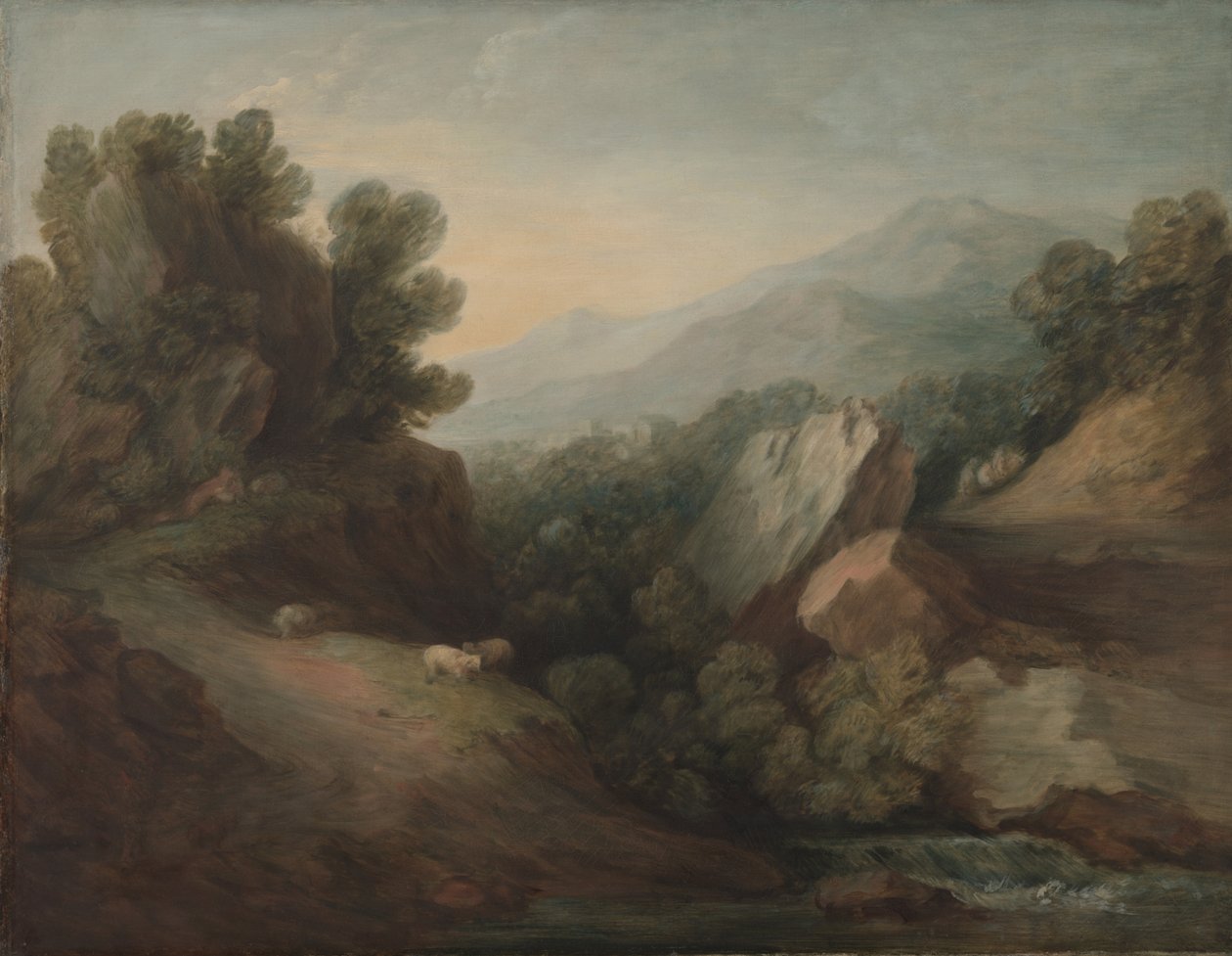 Sziklás, erdős táj Dell-lel és gáttal, 1782-83 körül alkotó: Thomas Gainsborough