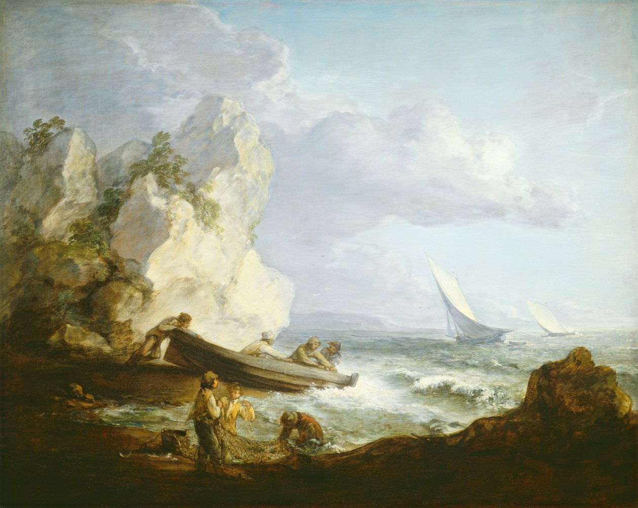 Tengerpart halászokkal, c. 17811782. alkotó: Thomas Gainsborough