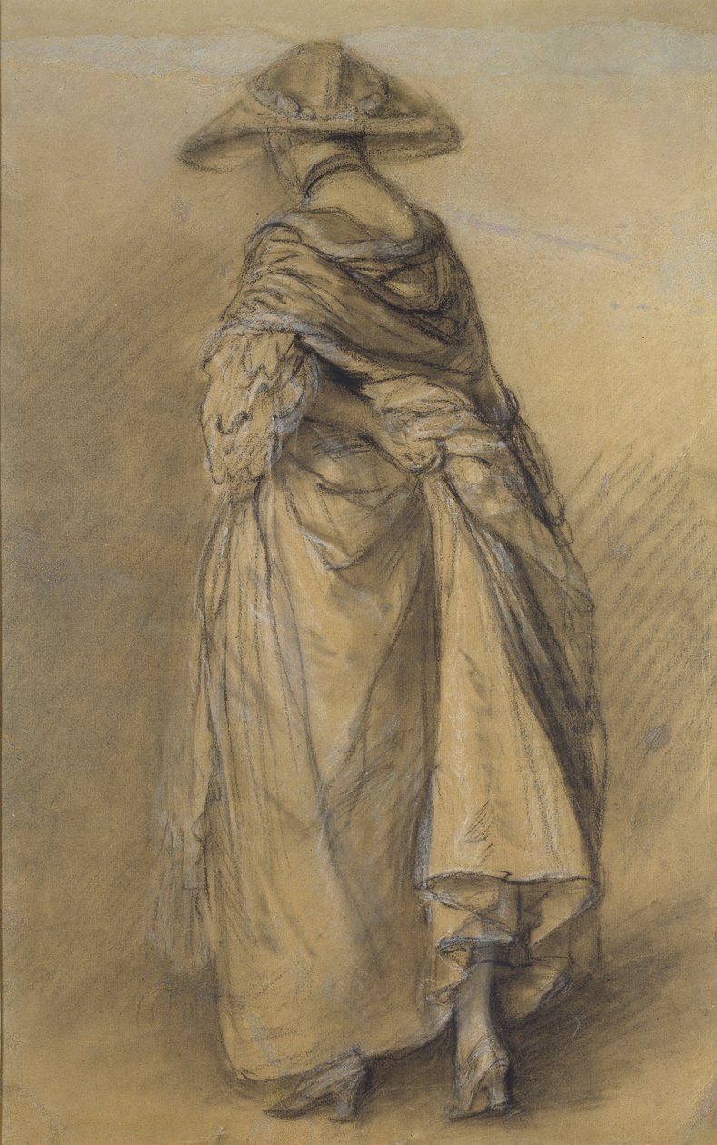 Tanulmány egy nőről, hátulról nézve, 18. század közepe alkotó: Thomas Gainsborough