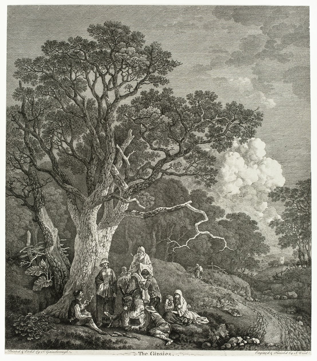 Erdős táj a tűz körül összegyűlt cigányokkal alkotó: Thomas Gainsborough
