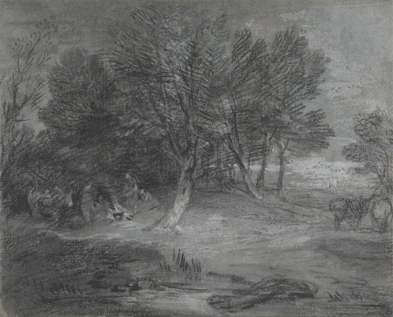 Erdős táj cigánytáborral alkotó: Thomas Gainsborough