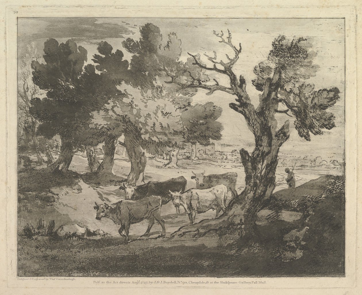 Erdős táj pásztorokkal és tehenekkel, 1797. augusztus 1. alkotó: Thomas Gainsborough