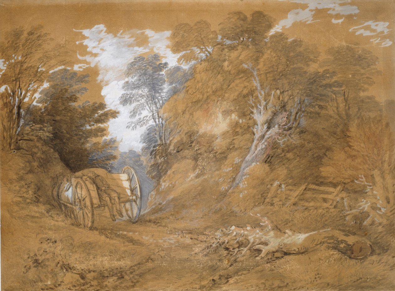 Erdős táj szekéren alvó parasztfiúval, 18. század alkotó: Thomas Gainsborough