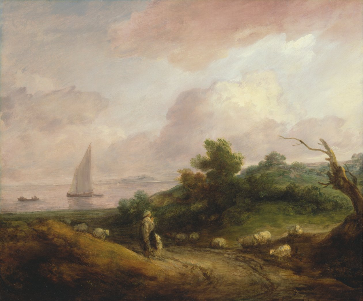 Tengerparti táj pásztorral és nyájával alkotó: Thomas Gainsborough RA