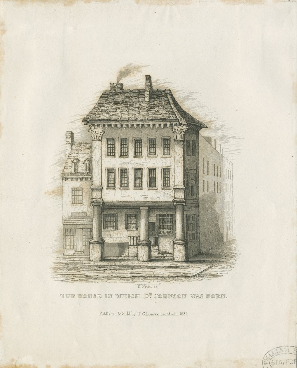 Lichfield – Dr. Johnson születési helye: metszet (matricás), nd [c 1831] (nyomtatás) alkotó: Thomas George Lomax