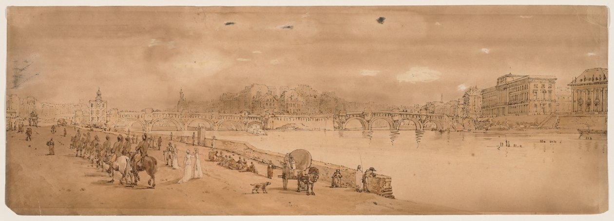 Válogatás a húsz legszebb kilátásból Párizsban, 1802. alkotó: Thomas Girtin