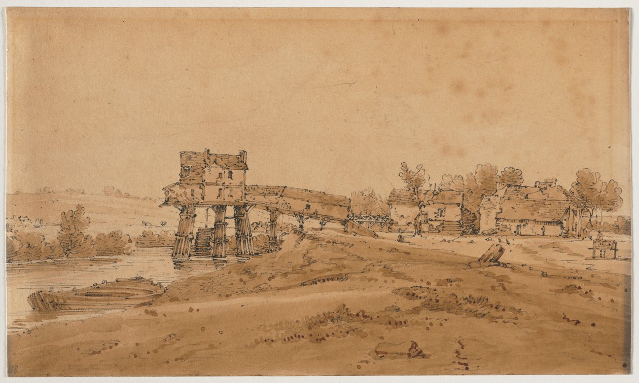 Válogatás a húsz legszebb kilátásból Párizsban, 1802. alkotó: Thomas Girtin