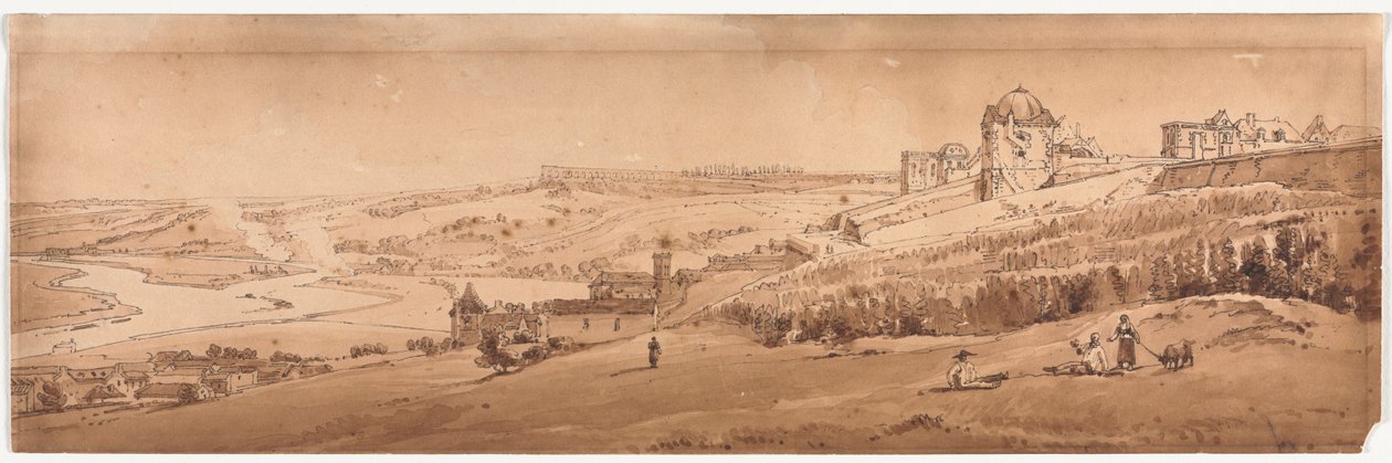 Válogatás a húsz legszebb kilátásból Párizsban, 1802. alkotó: Thomas Girtin