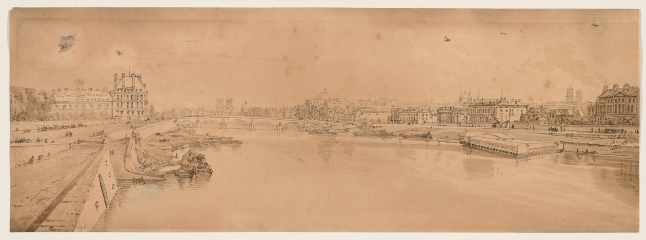Válogatás a húsz legszebb kilátásból Párizsban, 1802. alkotó: Thomas Girtin