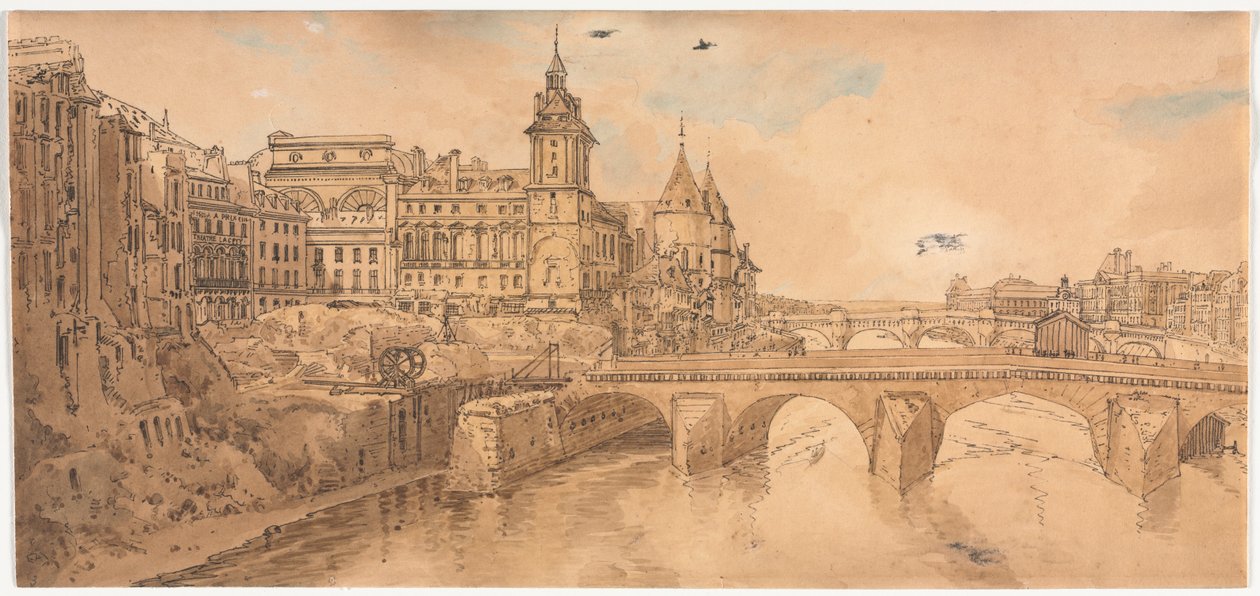 Válogatás a húsz legszebb kilátásból Párizsban, 1802. alkotó: Thomas Girtin