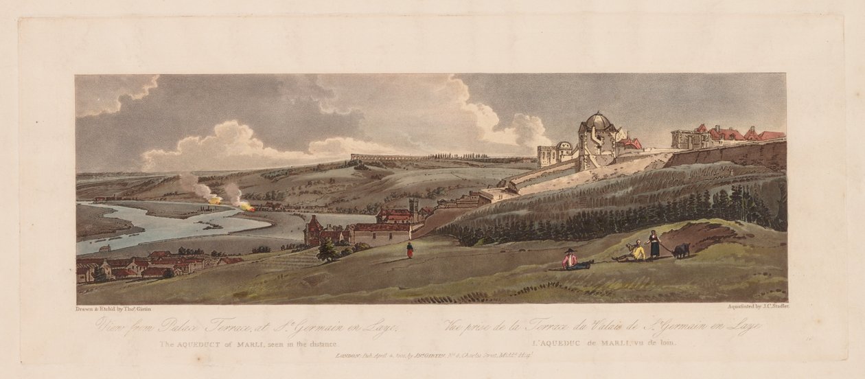 Válogatás a húsz legfestőibb párizsi kilátásból: Kilátás a Palace Terrace-ról, 1803. alkotó: Thomas Girtin