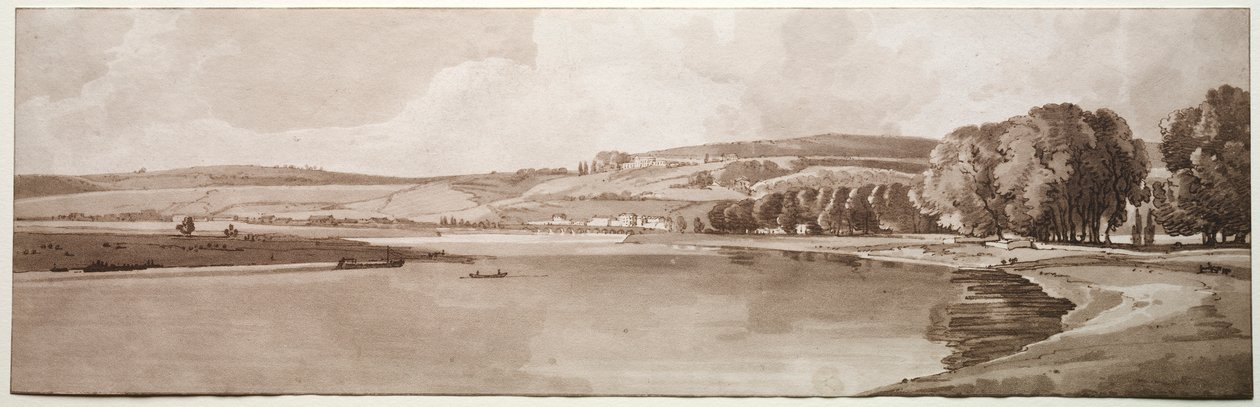 Válogatás a húsz legfestőibb párizsi kilátásból: Kilátás a Belle Vue-re és a Pont de Sêve-re alkotó: Thomas Girtin