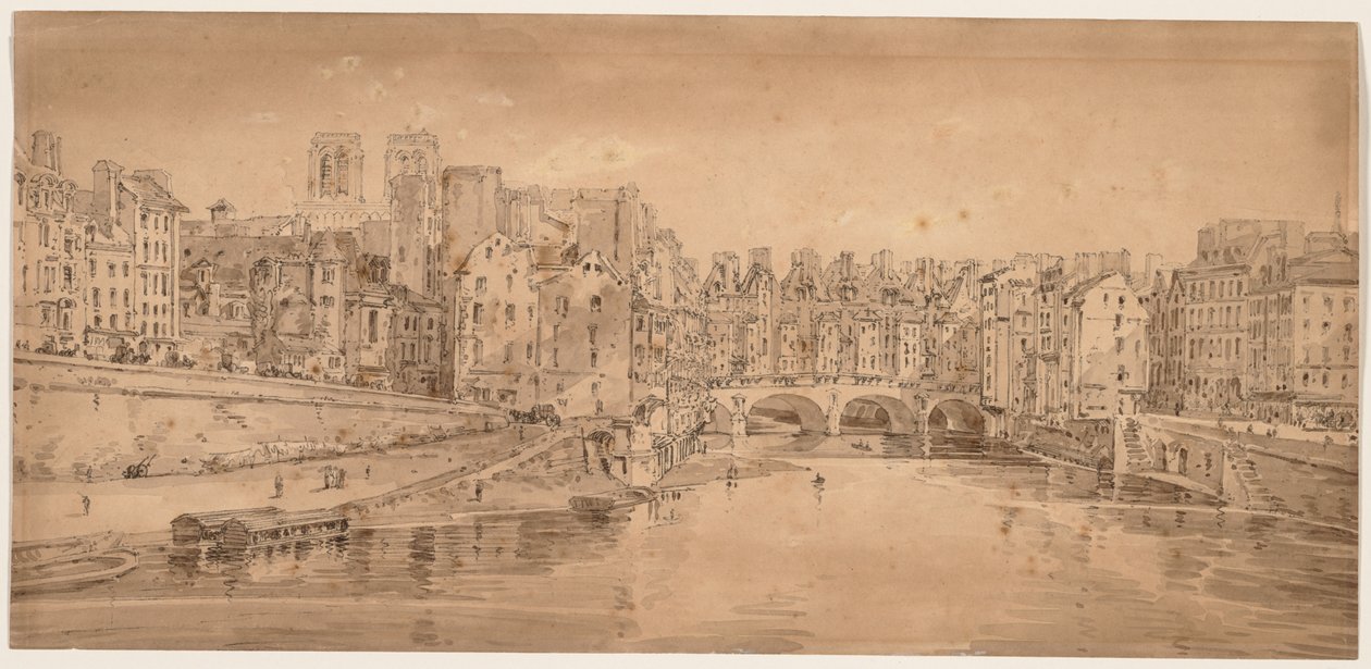 Válogatás a húsz legfestőibb párizsi kilátásból: A Pont St. Michel kilátása, a Pont Neufról alkotó: Thomas Girtin