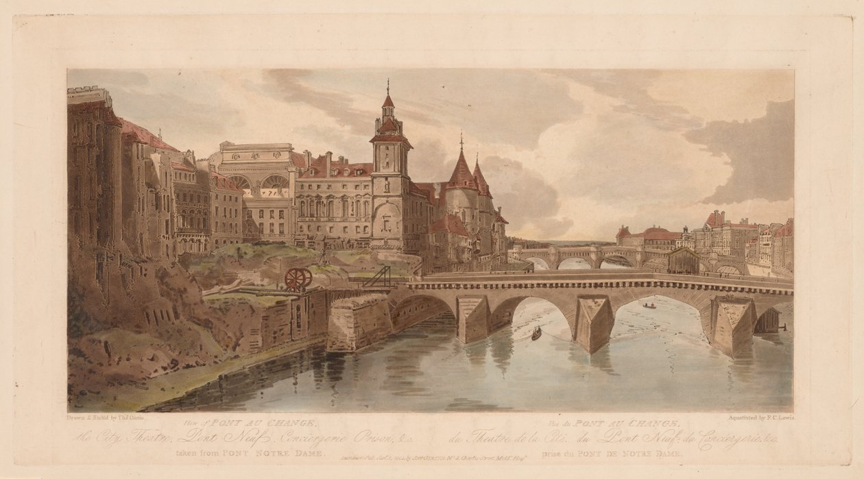 Válogatás a húsz legfestőibb párizsi kilátásból: A Pont au Change képe, 1803. alkotó: Thomas Girtin