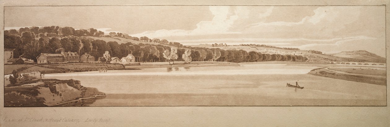 Válogatás a húsz legfestőibb párizsi kilátásból: Kilátás a St. Cloudra..., 1802. alkotó: Thomas Girtin